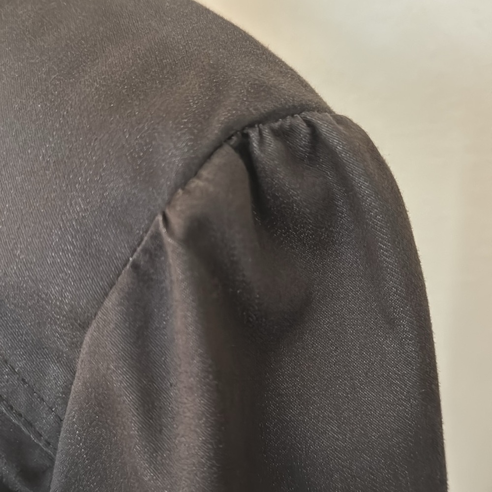 Willi Smith Dark Brown Ruffled Front Lightweight … - image 4